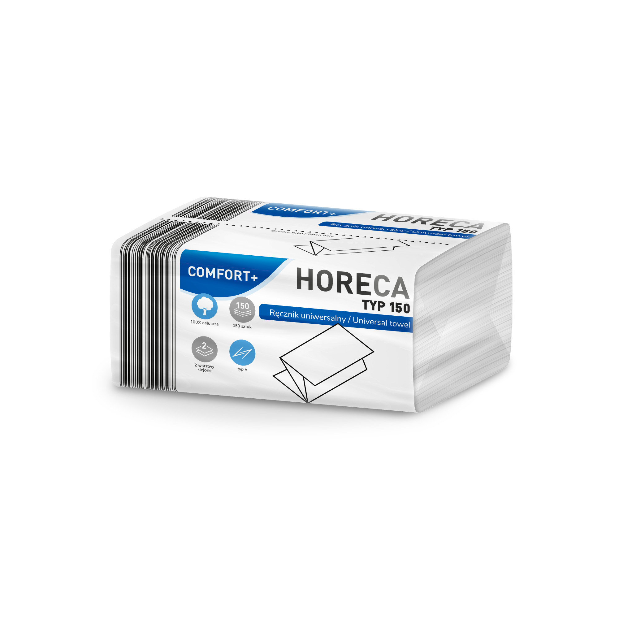 Folded paper towel HORECA COMFORT+  ZZ V 150L COMPACT 2 plies